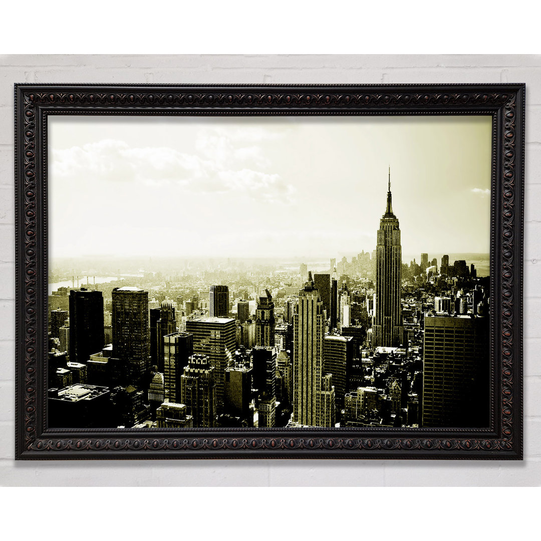 New York Skyline Sepia - Einzelner Bilderrahmen Kunstdrucke