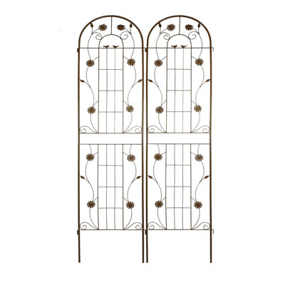 Paquet de 2, treillis en métal antirouille de 86,7 po x 19,7 po, support à fleurs pour plantes grimpantes 86,7 po x 19,7 po, 2