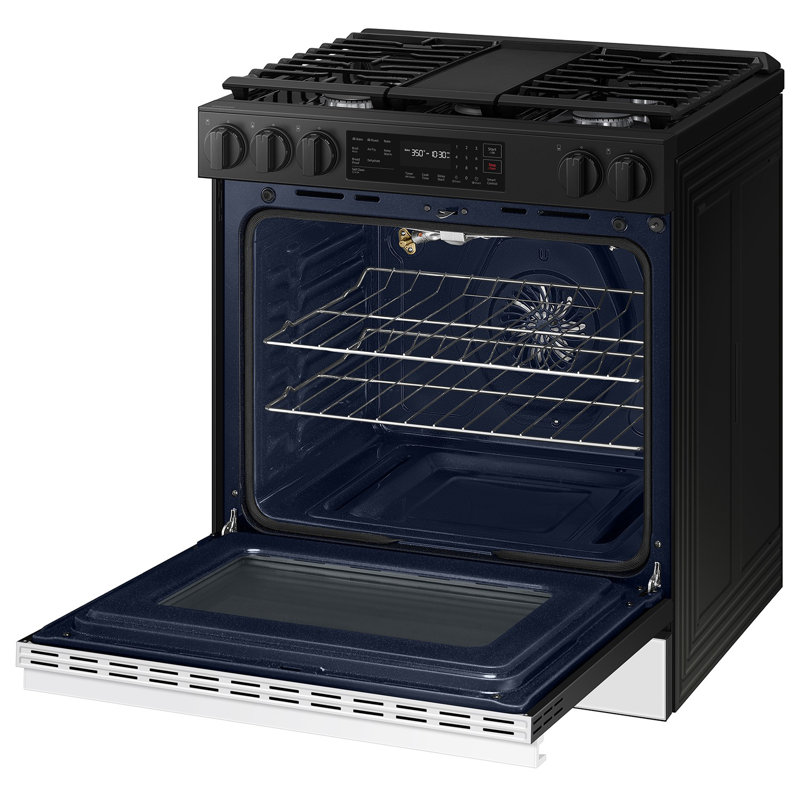 Samsung Bespoke Smart Slide-In Gas Range, White