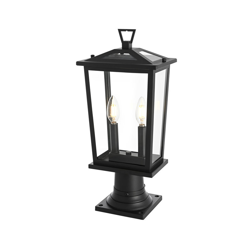 Lampadaire d'extérieur noir de 8,5 pouces Jamila