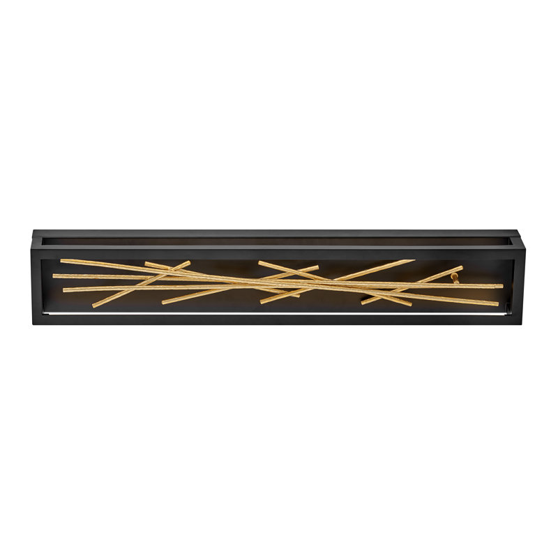 Styx Integrated LED Rectangle Wall Sconce - Black w/ Gilded Gold Branches