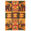 Tapis unique en laine noué à la main beige et bourgogne 4 pi x 6 pi Anatolian New Age Sophia-Marie