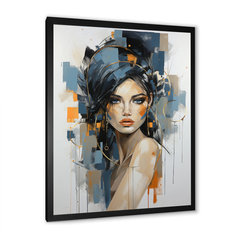 Valentino Fashion Portrait II - Décoration murale tendance, H 40 po x l 30 po x P 1,5 po, Cadre simple noir
