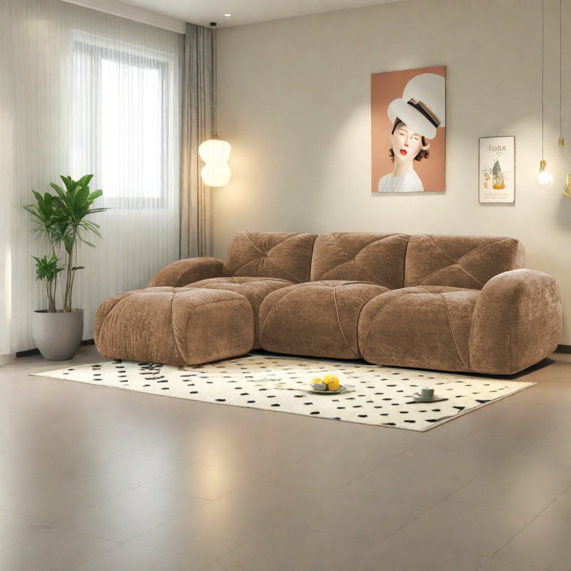 Canapés modernes et ergonomiques en velours, conception multifonctionnelle pour la maison