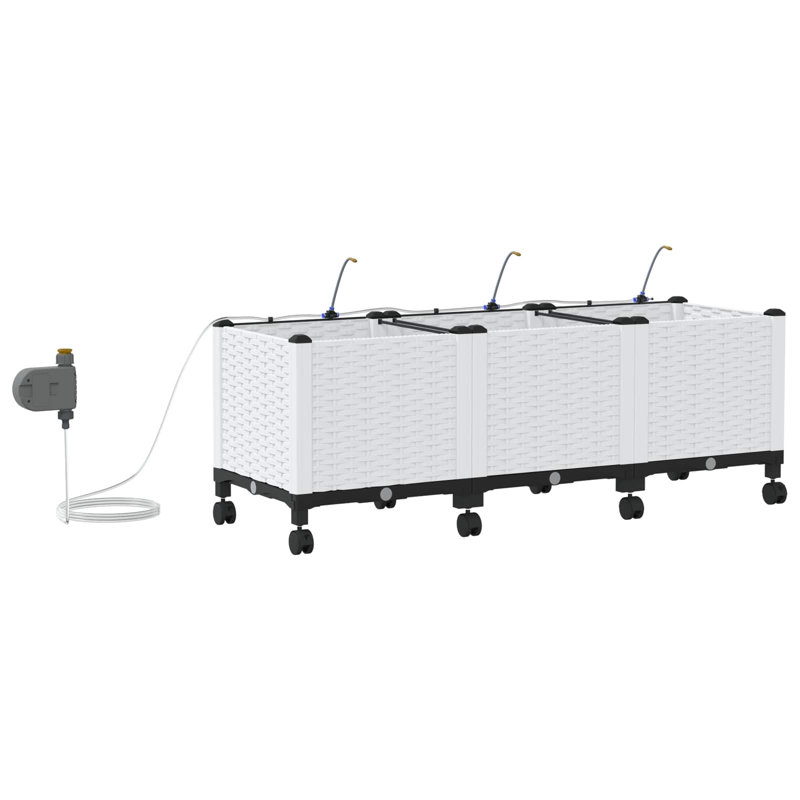 Planter, 43.5cm H x 120cm W x 40cm D, White