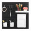 Ensemble de panneau perforé combiné, panneau perforé en plastique 28 x 28 cm, 4 panneaux, ensemble d'organisation murale avec accessoires, noir-89240561