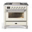 Majestic III Series 36 Inch Dual Fuel Range with 6 Sealed Burners, Griddle, in Glossy Black (Natural Gas, Brass Trim)-996369056-996369085-996369098