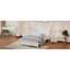 Structure de lit double en bois pleine grandeur, lit plateforme de style rétro avec support en lattes de bois, blanc-644923769-644923770
