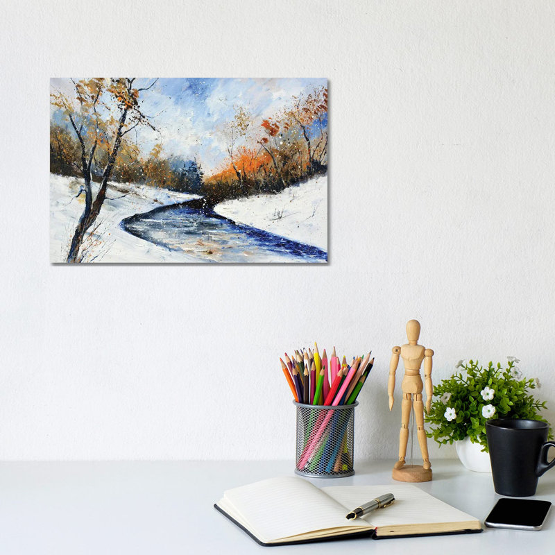 River In Winter by Pol Ledent - Wrapped Canvas Gallery-Wrapped Canvas Giclée, 20.32 cm H x 30.48 cm W