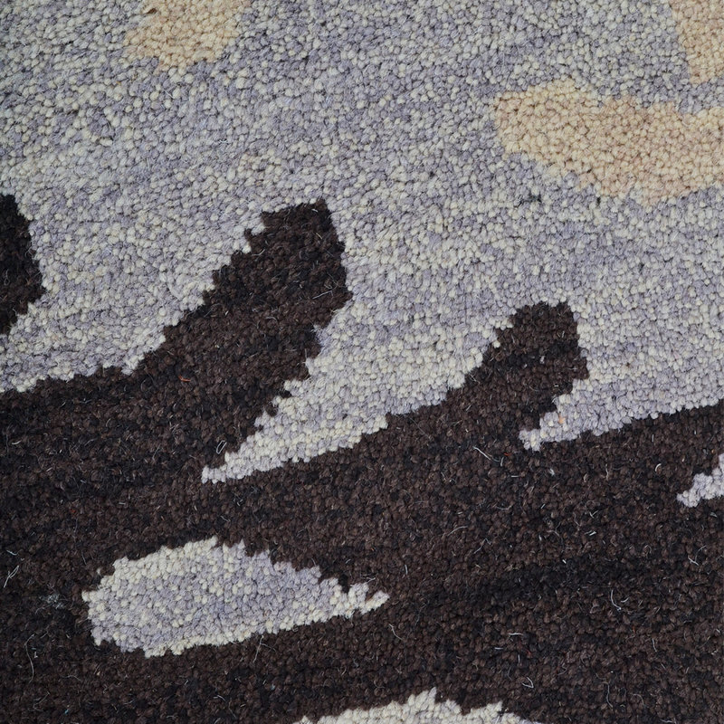 Beige | Tapis d'intérieur brun en laine brun fait à la main, Rectangle 9 pi x 12 pi