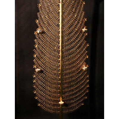 Handmade 78-Inch Brass Christmas Tree Candle Holder – Extra Large Golden Holiday Centerpiece for Living Room, Entryway, or Festive Events