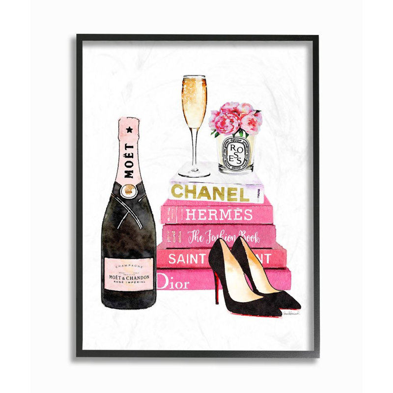 Glam Rose Fashion Book Champagne Hells And Flowers par Amanda Greenwood - impression, H 30 po x l 24 po