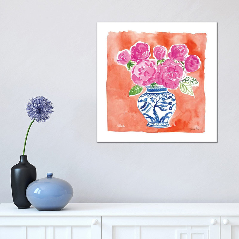 Chinoiserie Roses I by Farida Zaman - Wrapped Canvas Print, 45.72 cm H x 45.72 cm W x 1.91 cm D