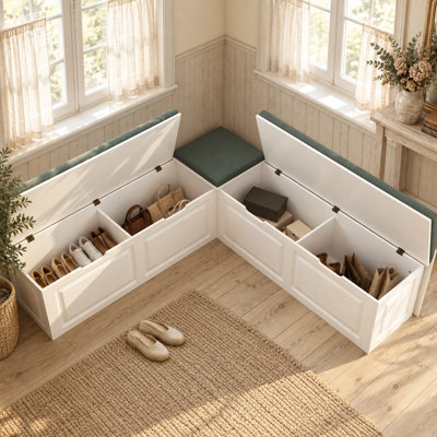 Banc d'angle avec rangement en L Efrayim