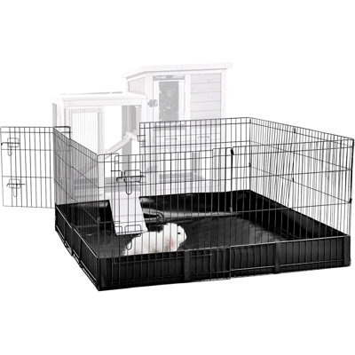 Small Animal Playpen with Removable Waterproof PVC Bottom - Easy-Clean Indoor Rabbit Cage with 5.9" Raised Liner, Ideal Mess-Free Habitat for Guinea Pigs, Hamsters, and Baby Chicks by