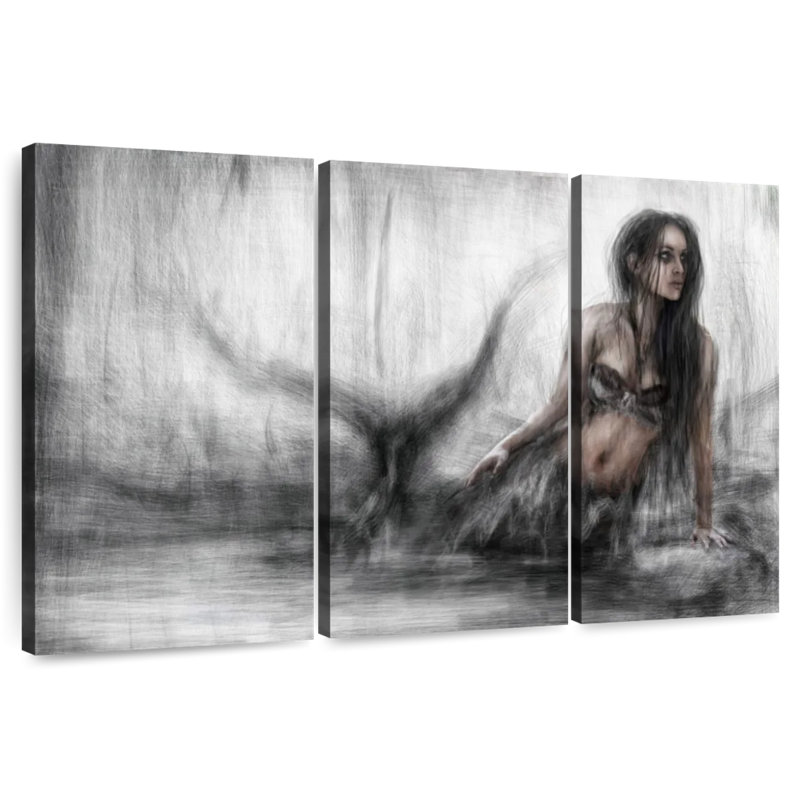 Kelan Dark Mermaid, 28" H x 45" W
