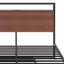 Base de lit plateforme en métal avec couchette, ports USB et support à lattes-702805546