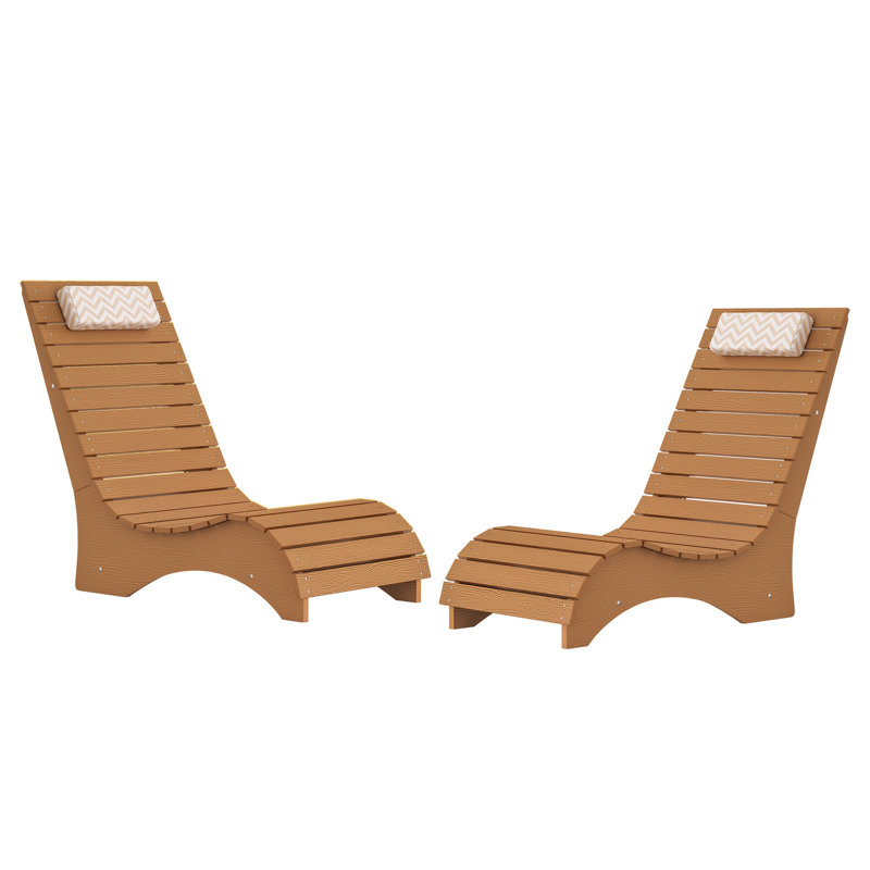 Chaise longue d'extérieur Ariel Aquawave (ensemble de 2), Teck