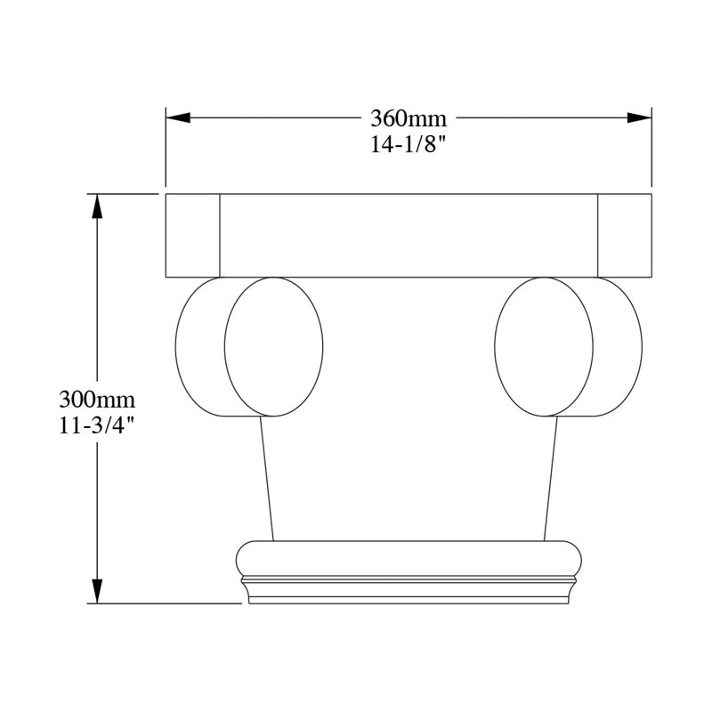 Polyuréthane haute densité, blanc apprêté H 11 5/8 po x l 14 po x P 14 po