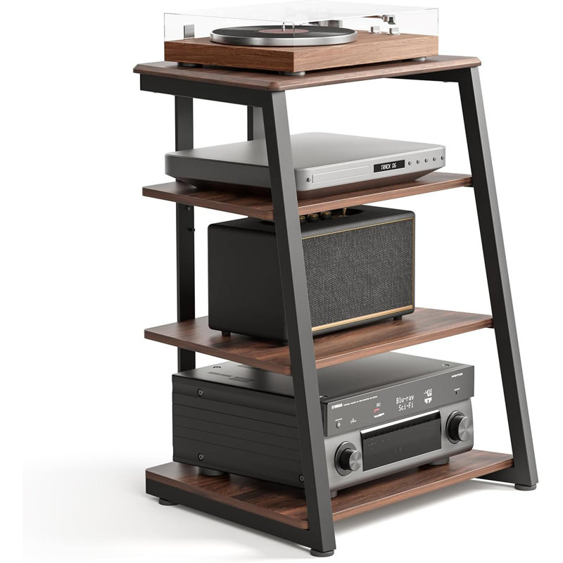 Étagère d'angle à 4 niveaux pour meuble audio-vidéo