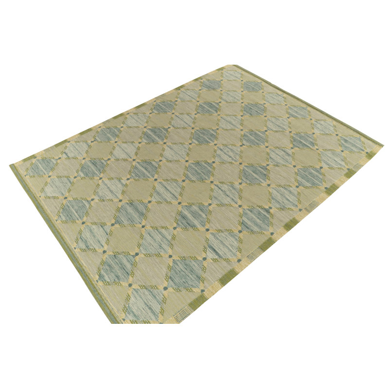 Candinavian Custom Rugs In Blue, Green Trellises By Rug & Kilim, Rectangle 6' x 9'