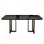 Table de salle à manger moderne 6 places avec accents dorés