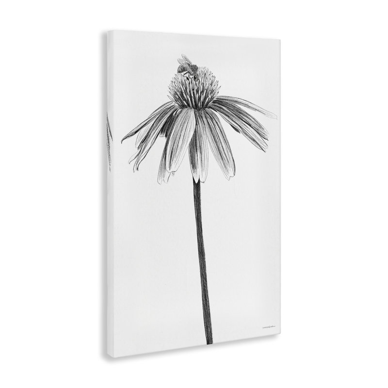 "Simple Daisy Sprig", art mural sur toile par Kamdon Kreations, H 45 po x l 30 po