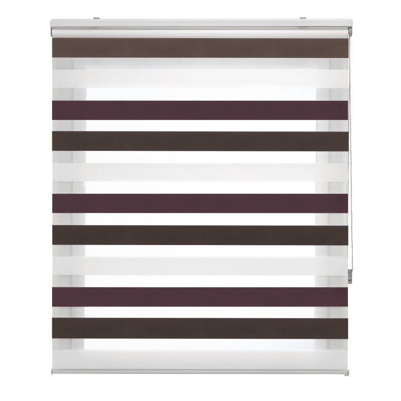 Semi Sheer Zebra Shades, 180x180, brown-violet-white