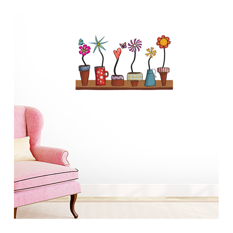 Adhésif décoratif tablette à pots de fleurs