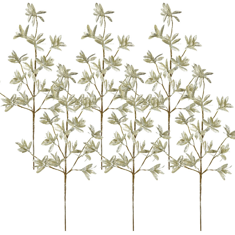 Ensemble de 6 fausses feuilles métalliques 28 po