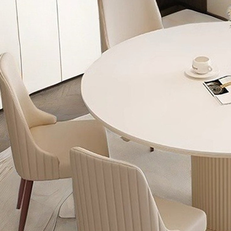 Cream style round dining table and chair, 29.5"H x 51.1"L x 51.1"W