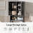 Over Toilet Storage Cabinet, Bathroom Organizer with Barn Doors, Thickened Metal Frame & MDF Wood, Freestanding Space Saver for Bathroom, Black-1929291382