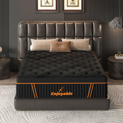 14" Medium-Firm Hybrid Mattress with Euro Top, Cooling Gel Memory Foam & Pocket Springs, Mattress in a Box