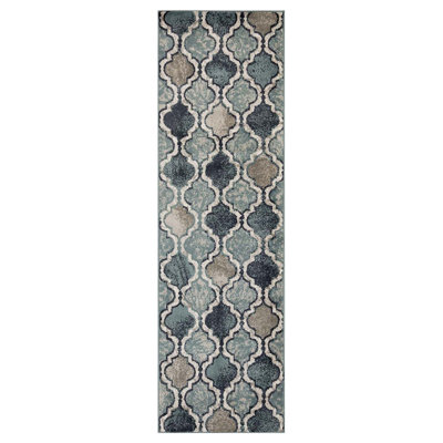 Tapis tissé à la machine Deep Royal Quatrefoil