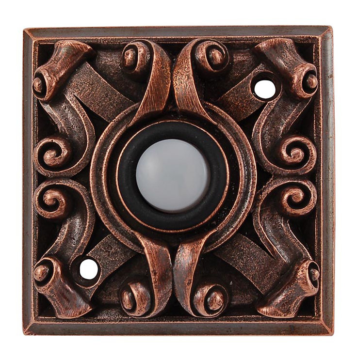 Sforza Push Button, Antique Copper