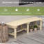 Banc de jardin en bois, banc d'arbre extérieur rond en demi-cercle, banc de parc enveloppant pour cour, patio, terrasse, pelouse, naturel
