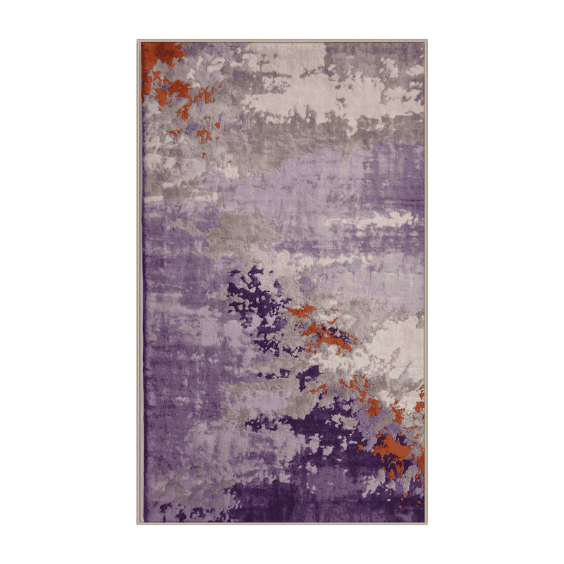 Tapis beige soyeux et moelleux, Rectangulaire 3 pi x 5 pi