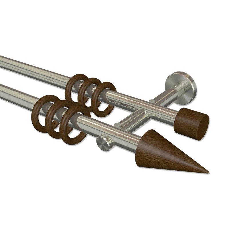 Beecher Adjustable 1.6cm Double Curtain Pole, 5cm H x 320cm W x 15cm D