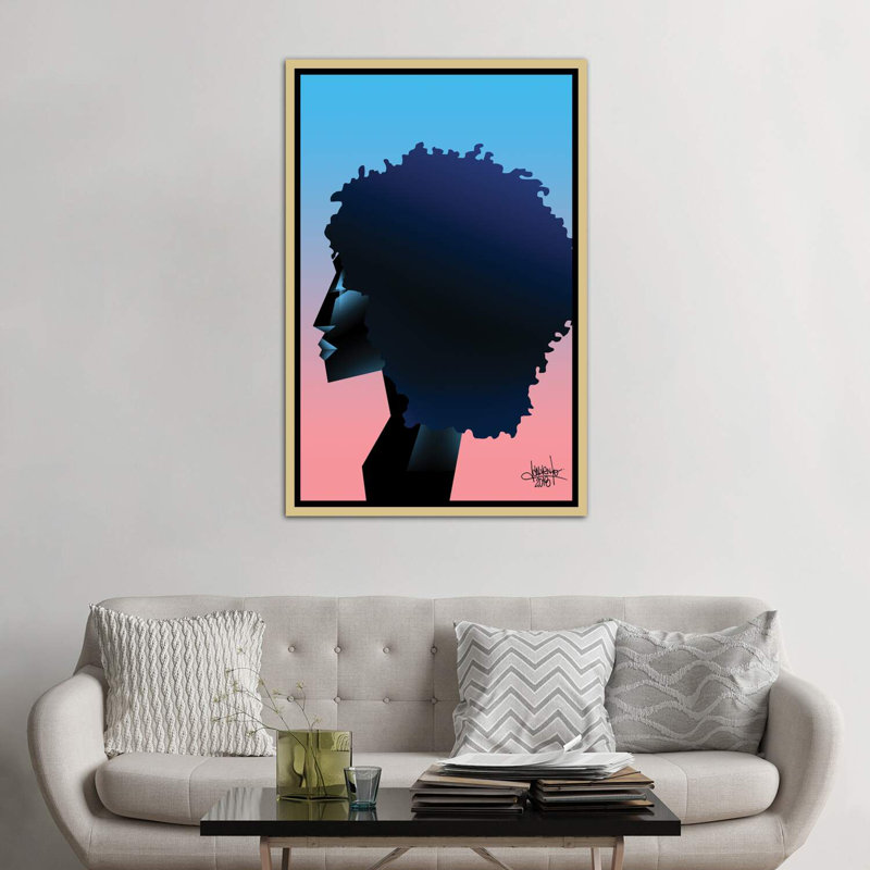 «Space Is the Place V» par VCalvento, impression, H 60 po x l 40 po x P 1,5 po, Papier encadré doré, Pas de tapis