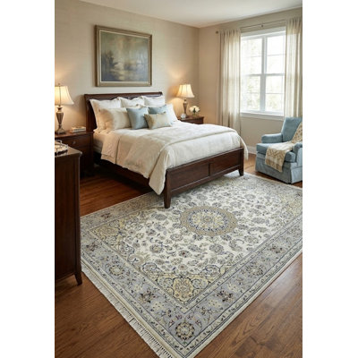 Tapis crème crème Indo-Nain
