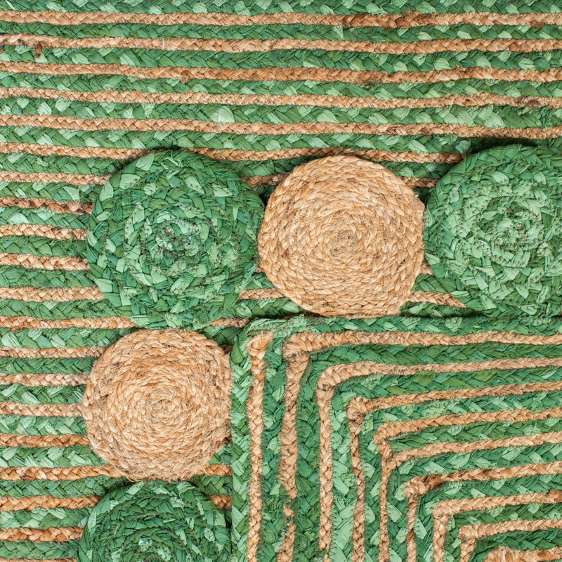 Sherise Hand Woven Jute Cotton Rug, Round 6'