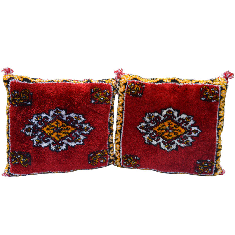 Berber-patterned Moroccan Pillows, S/2