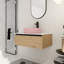 Meuble-lavabo mural moderne avec lavabo et rangement en céramique d'art