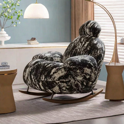 Chaise berçante rétro à motif unique