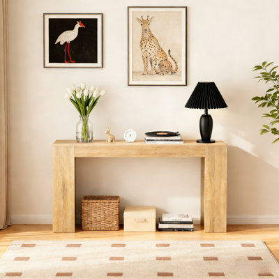 Table de 62,99 "de long pour la console derrière le canapé, table d'entrée en noyer pour le couloir étroit et le salon