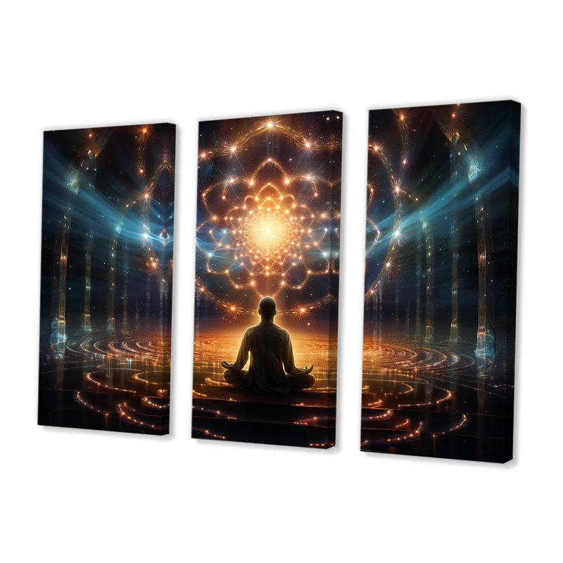 Ensemble de salon The Medred Light intérieur Divine Contemplation - méditation, Toile tendue, H 40 po x l 60 po x P 1 po