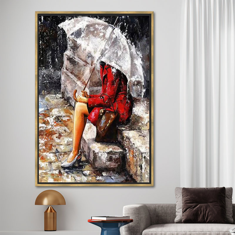 Print on Canvas, Framed Print without Mat, 30 cm H x 20 cm W, Gold