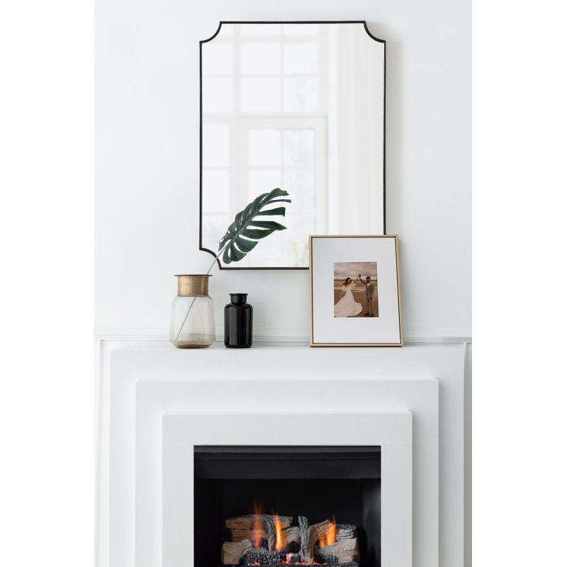 Avani Wood Flat Mirror, Black