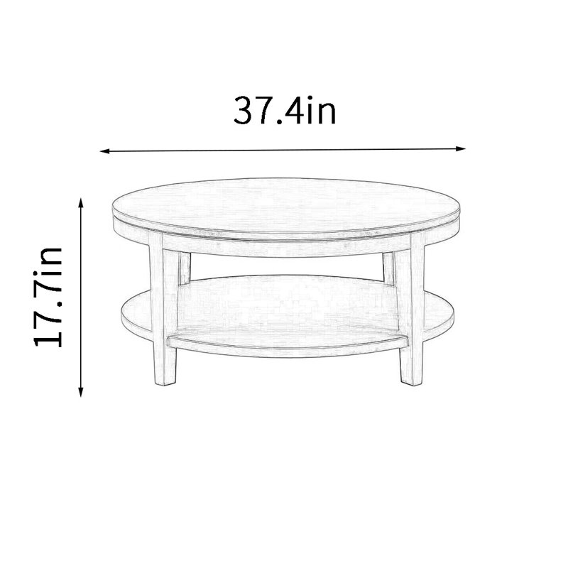 Table de bout ronde en chêne américain