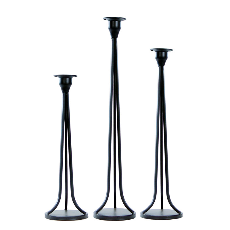 Ensemble de 3 porte-bougies en métal 20 po